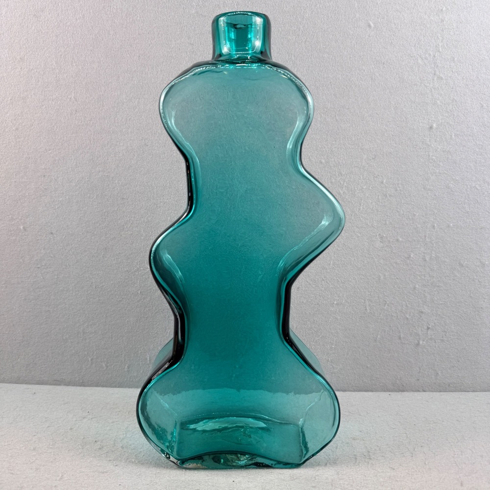 Blenko 9616L Puzzle Vase Matt Carter Antique Green Large Interlocking - Picture 3 of 8
